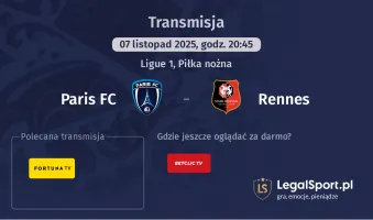 Paris FC - Rennes gdzie oglądać? (07.11)