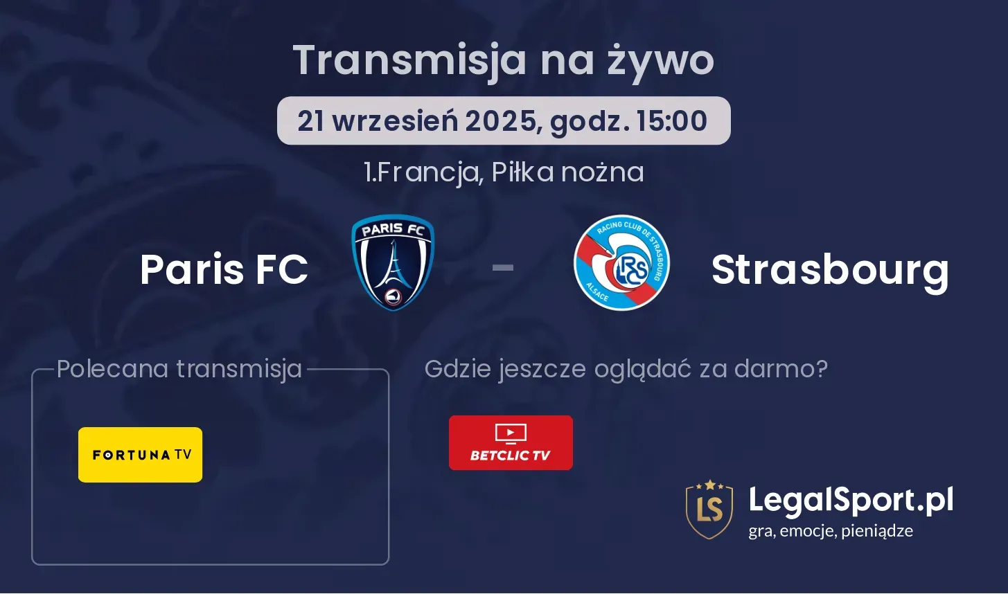 Paris FC - Strasbourg gdzie oglądać?