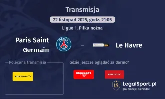 Paris Saint Germain - Le Havre gdzie oglądać? (22.11)