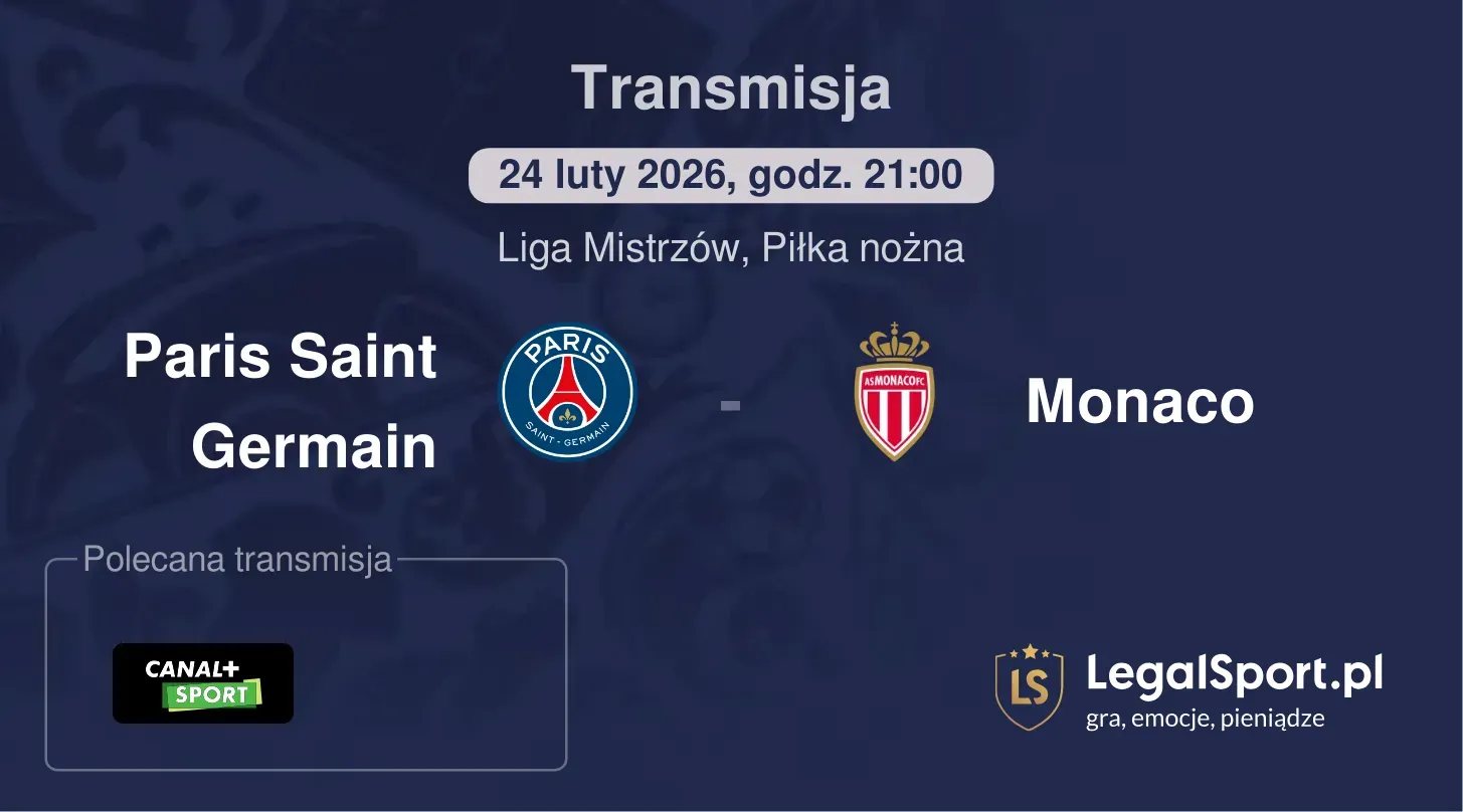 Paris Saint Germain - Monaco Transmisje