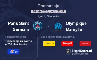 Paris Saint Germain - Olympique Marsylia gdzie oglądać? (08.02)