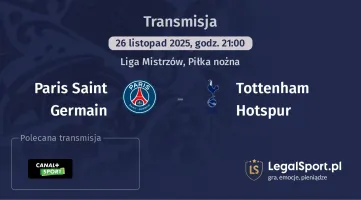 Paris Saint Germain - Tottenham Hotspur gdzie oglądać? (26.11)