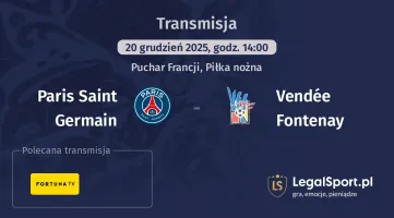 Paris Saint Germain - Vendée Fontenay gdzie oglądać? (20.12)