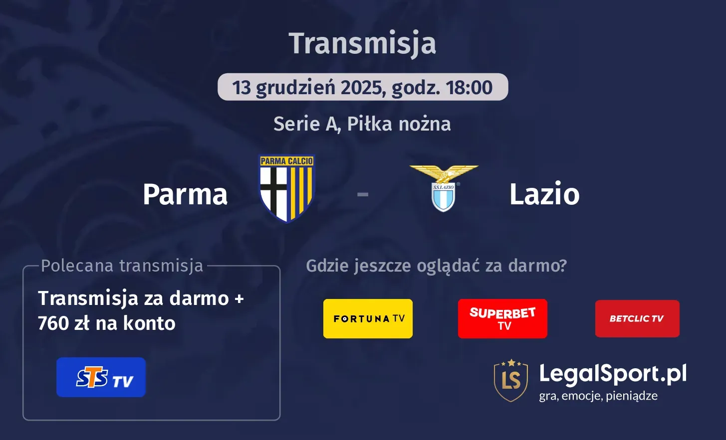 Parma - Lazio Transmisje