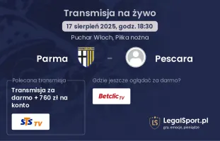 Parma - Pescara gdzie oglądać?