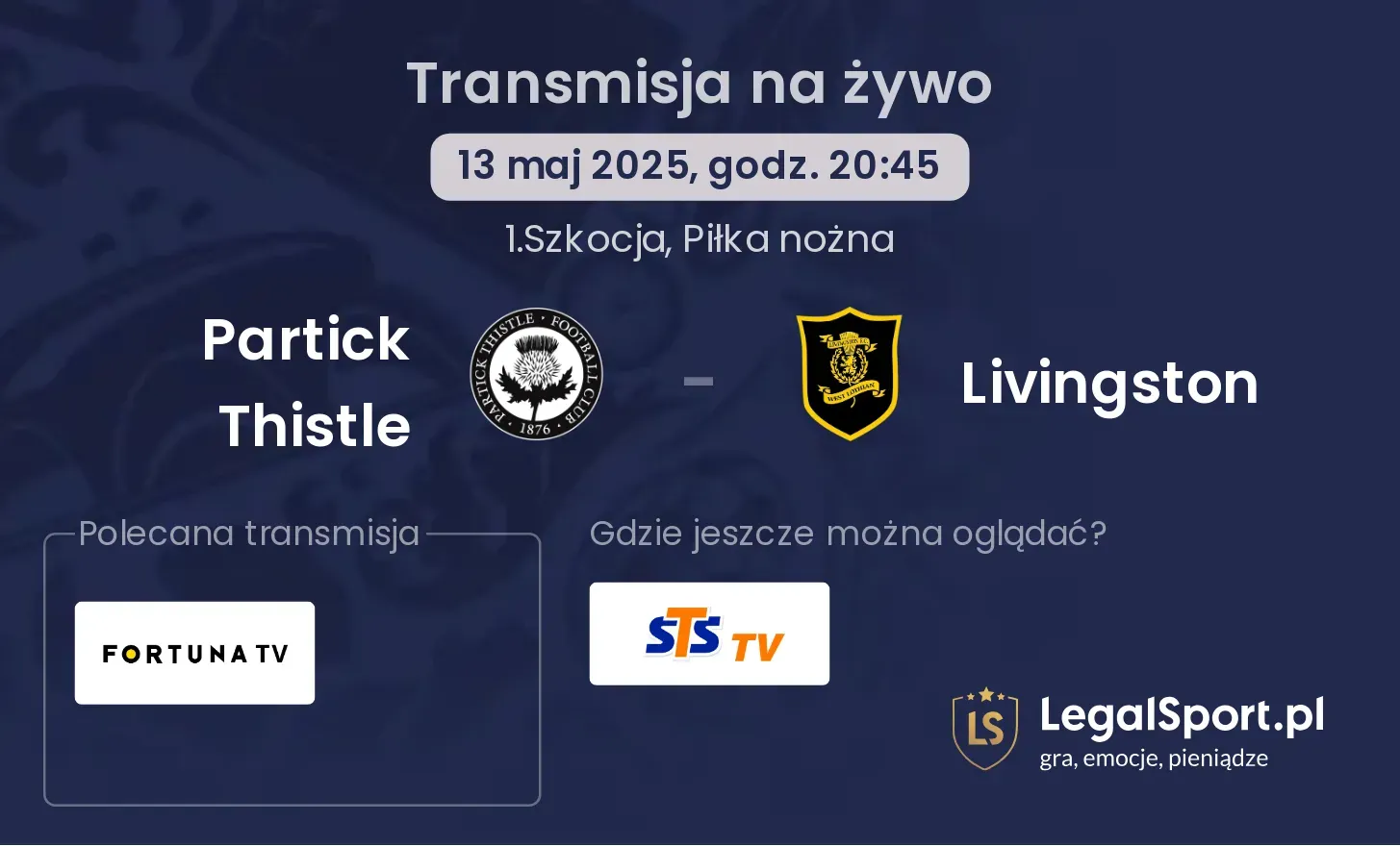 Partick Thistle - Livingston transmisja na żywo