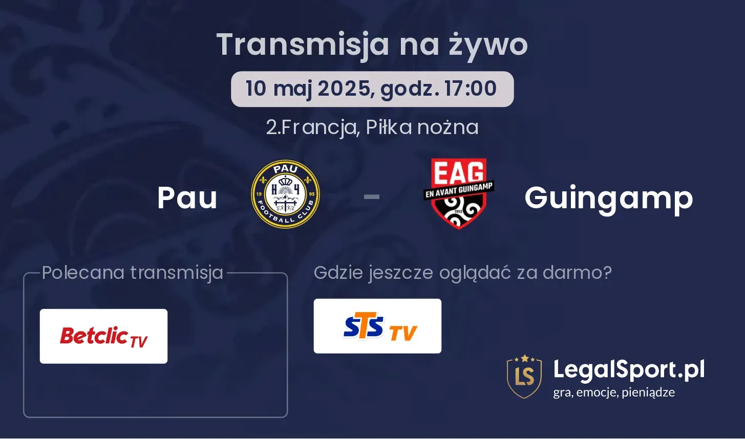 Pau - Guingamp gdzie oglądać?