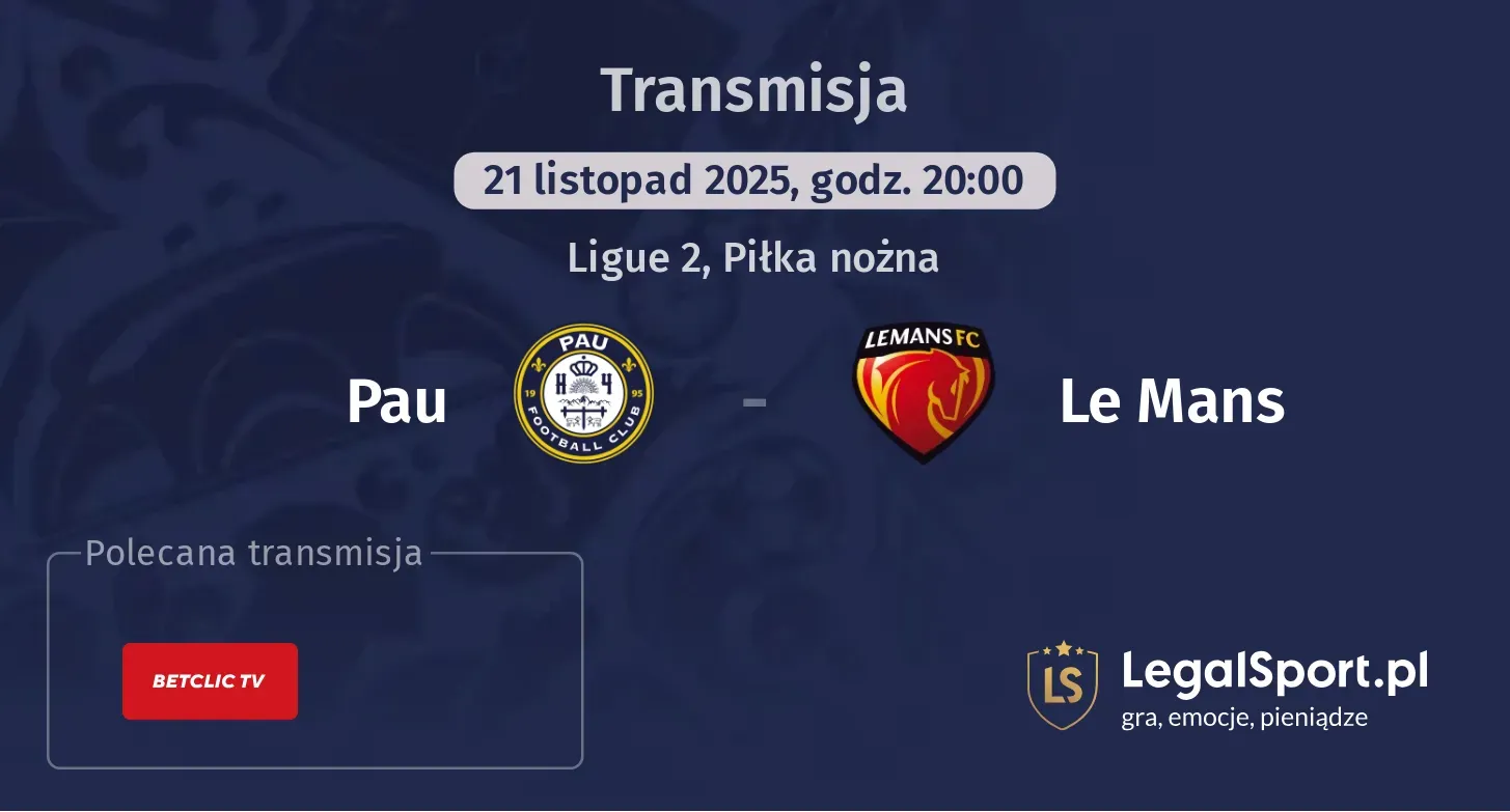 Pau - Le Mans Transmisje