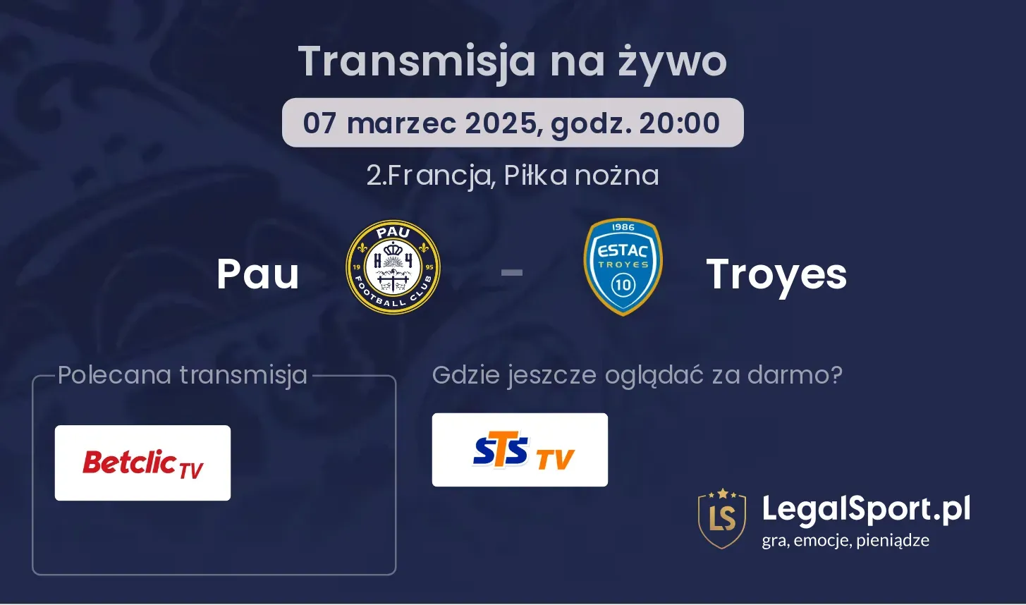 Pau - Troyes gdzie oglądać?