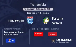 PEC Zwolle - Fortuna Sittard gdzie oglądać? (13.12)