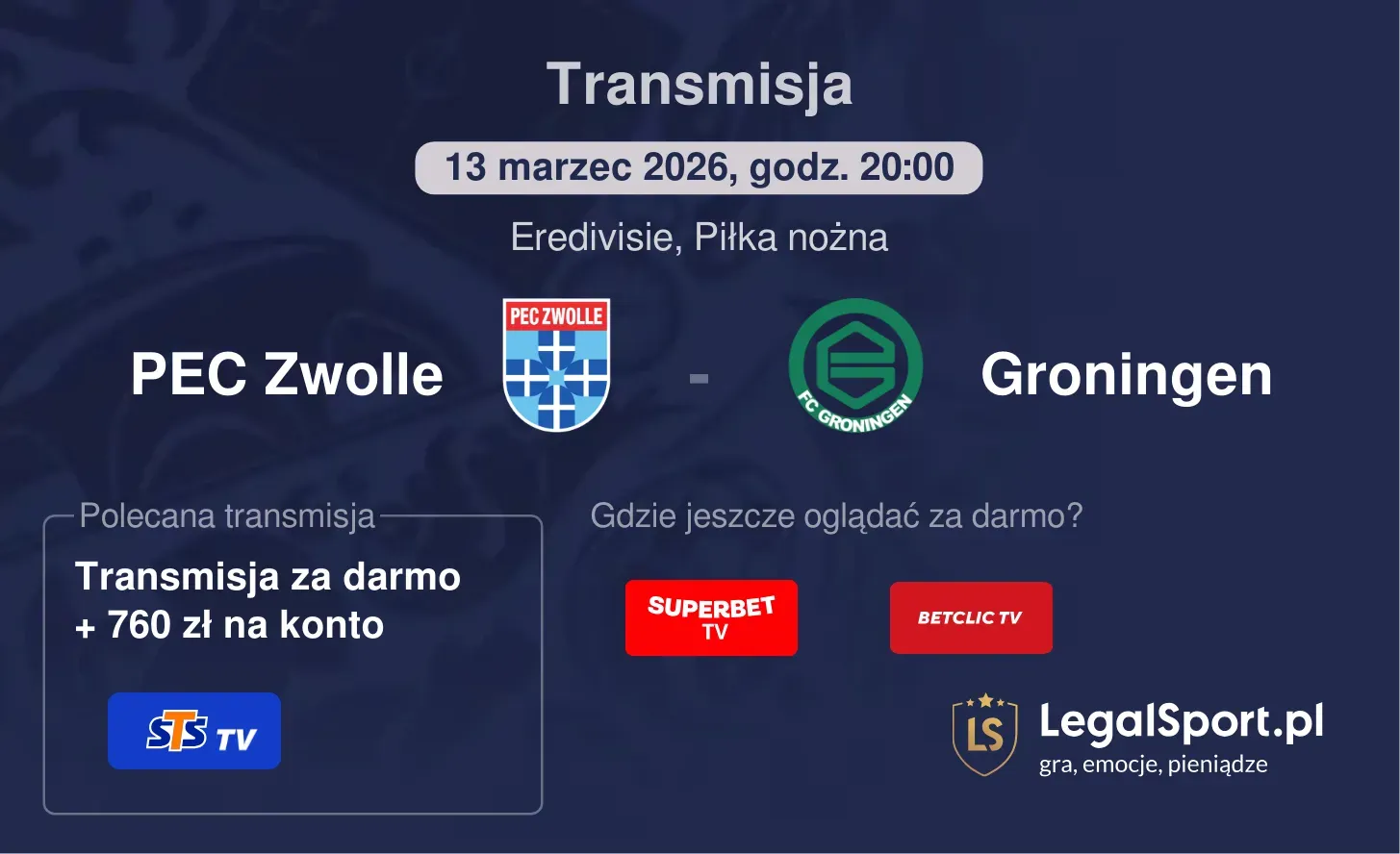 PEC Zwolle - Groningen Transmisje