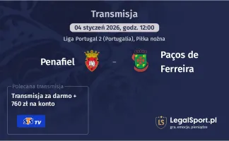 Penafiel - Paços de Ferreira gdzie oglądać (04.01.2026)