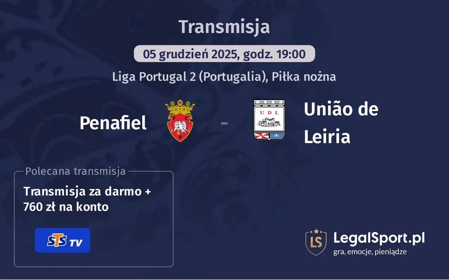 Penafiel - União de Leiria Transmisje