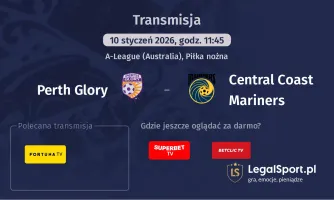 Perth Glory - Central Coast Mariners gdzie oglądać? (10.01)