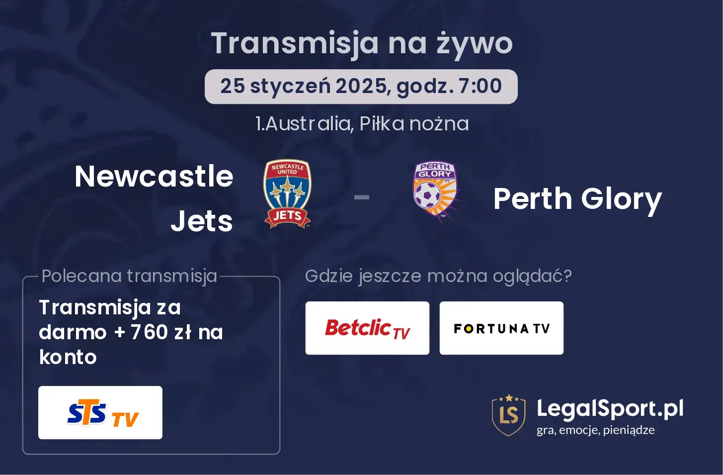 Newcastle Jets - Perth Glory gdzie oglądać?