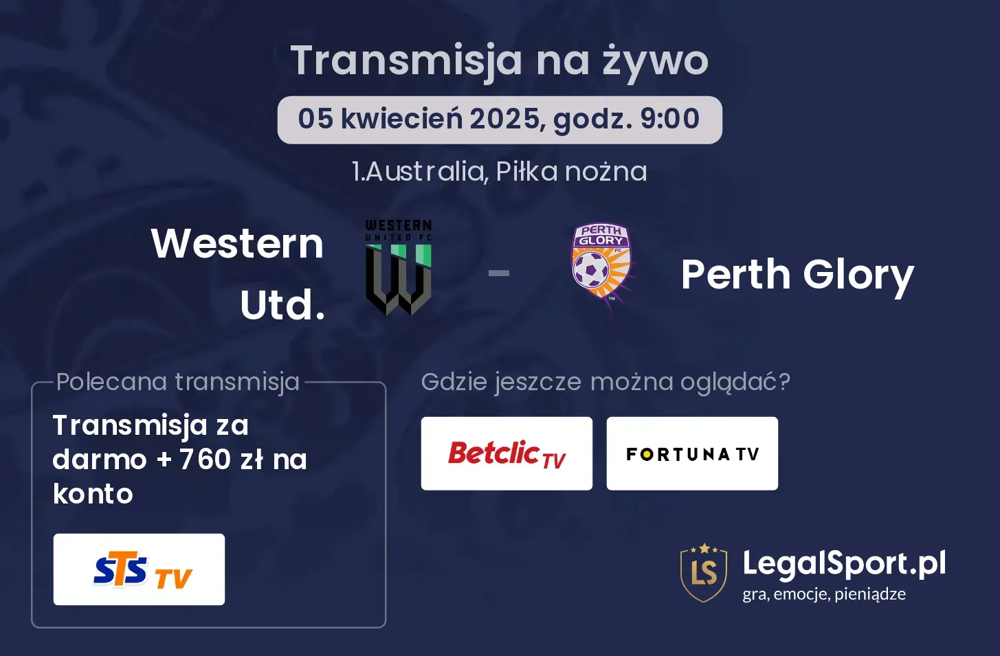 Western Utd. - Perth Glory gdzie oglądać?