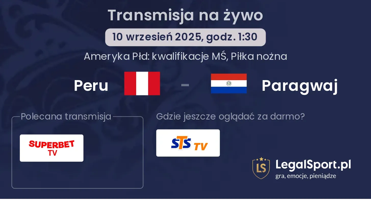 Peru - Paragwaj gdzie oglądać?