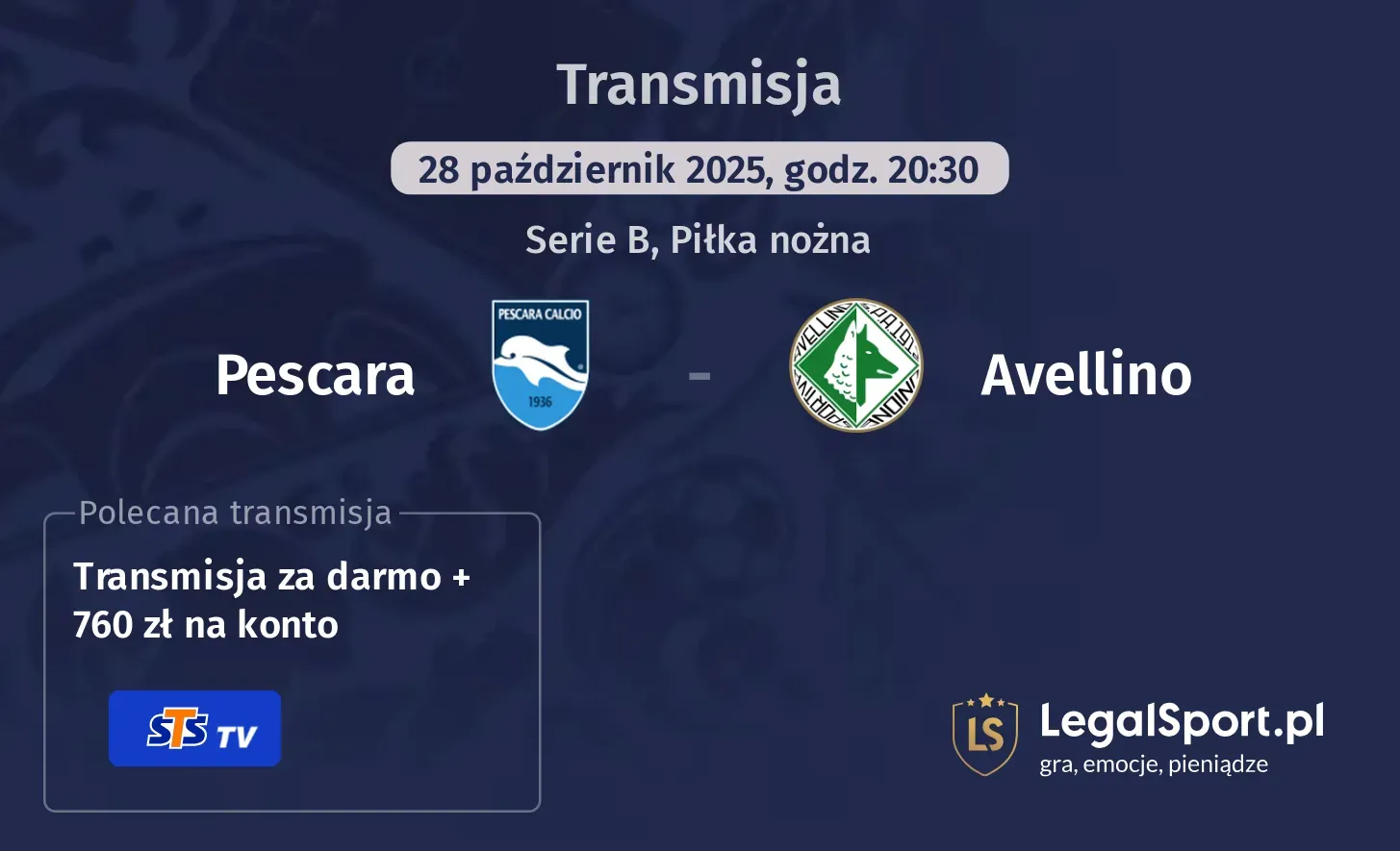 Pescara - Avellino Transmisje