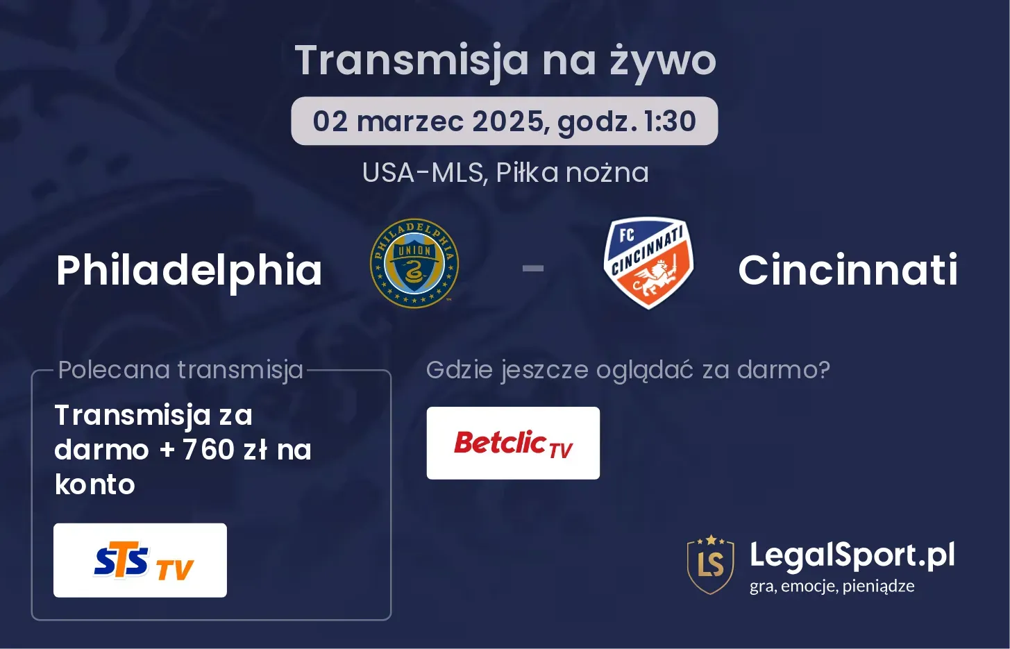 Philadelphia - Cincinnati gdzie oglądać?