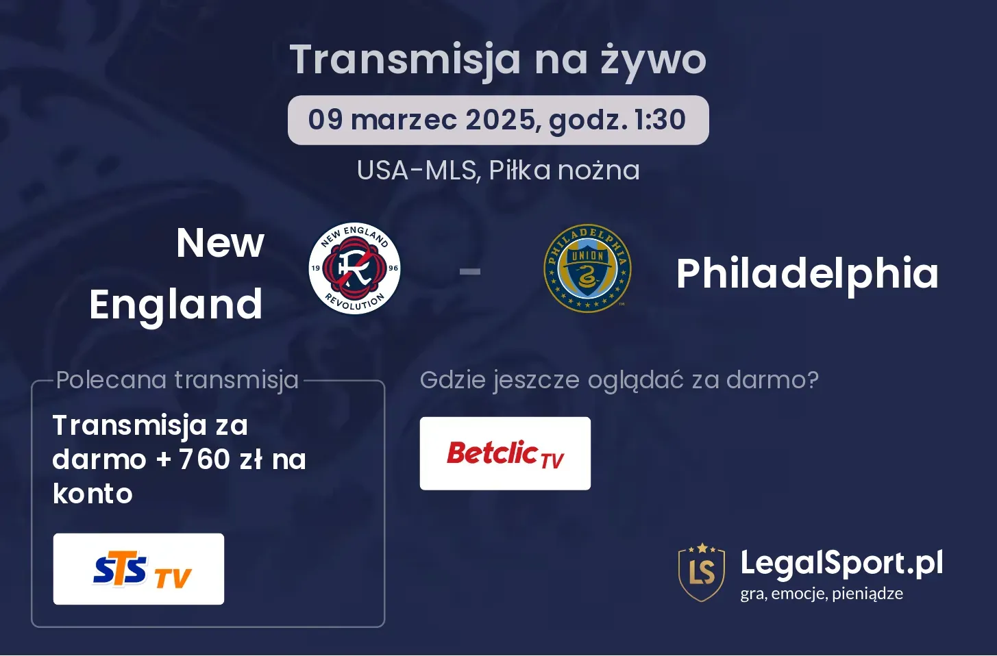 New England - Philadelphia gdzie oglądać transmisję?
