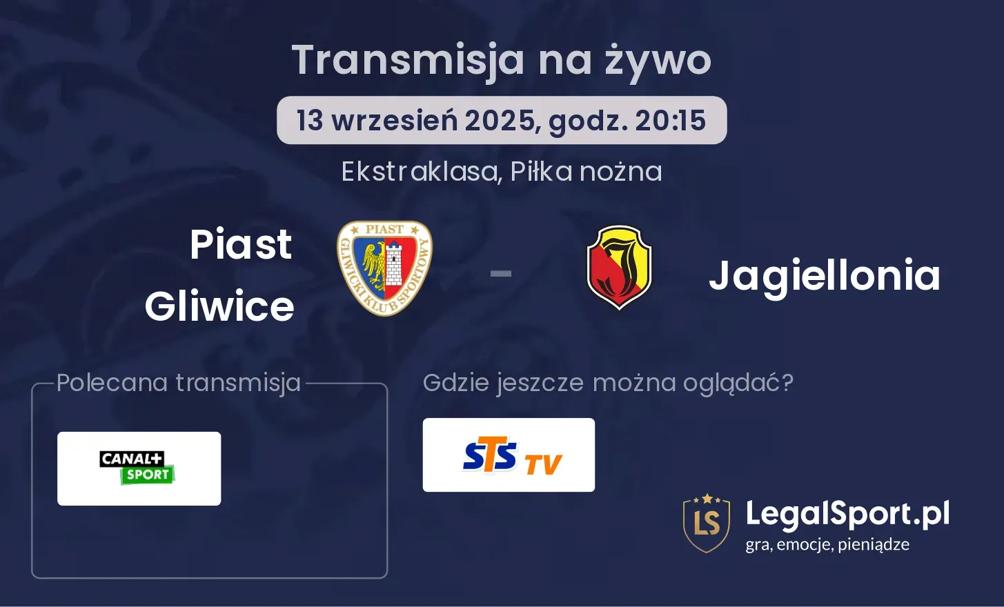 Piast Gliwice - Jagiellonia gdzie oglądać?