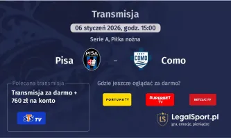 Pisa - Como gdzie oglądać (06.01.2026)