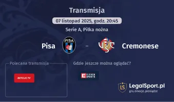 Pisa - Cremonese gdzie oglądać? (07.11)