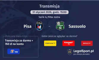 Pisa - Sassuolo gdzie oglądać (31.01.2026)