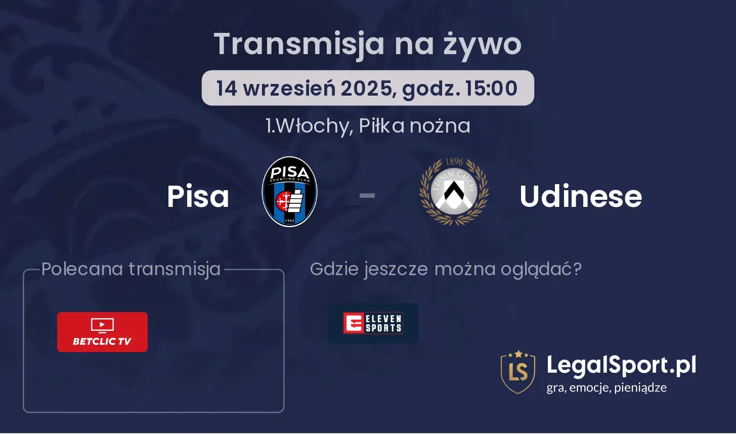 Pisa - Udinese gdzie oglądać?
