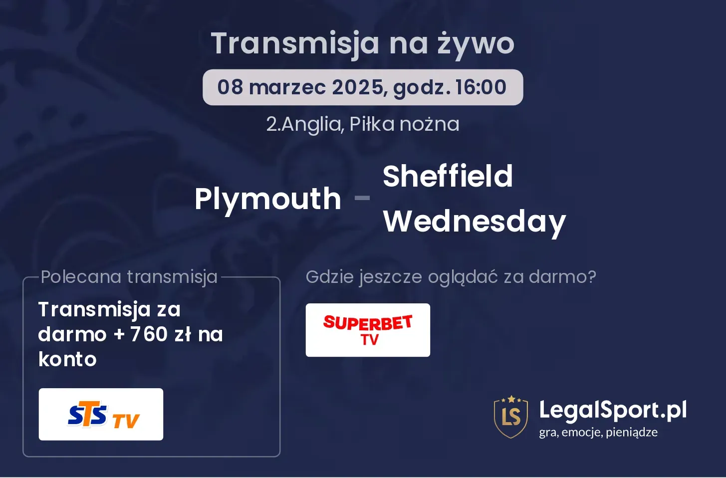 Plymouth - Sheffield Wednesday gdzie oglądać?