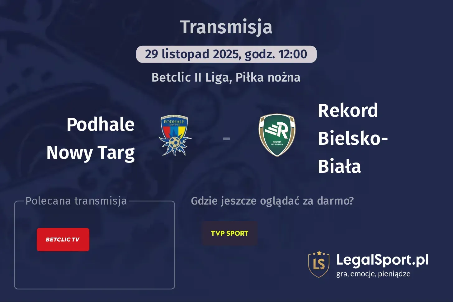 Podhale Nowy Targ - Rekord Bielsko-Biała Transmisje