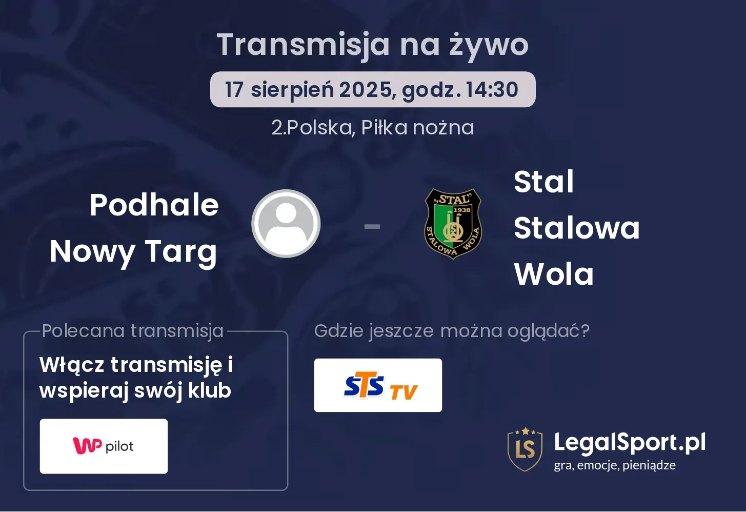 Podhale Nowy Targ - Stal Stalowa Wola transmisja na żywo