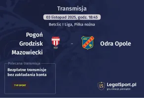 Pogoń Grodzisk Mazowiecki - Odra Opole gdzie oglądać? (03.11)