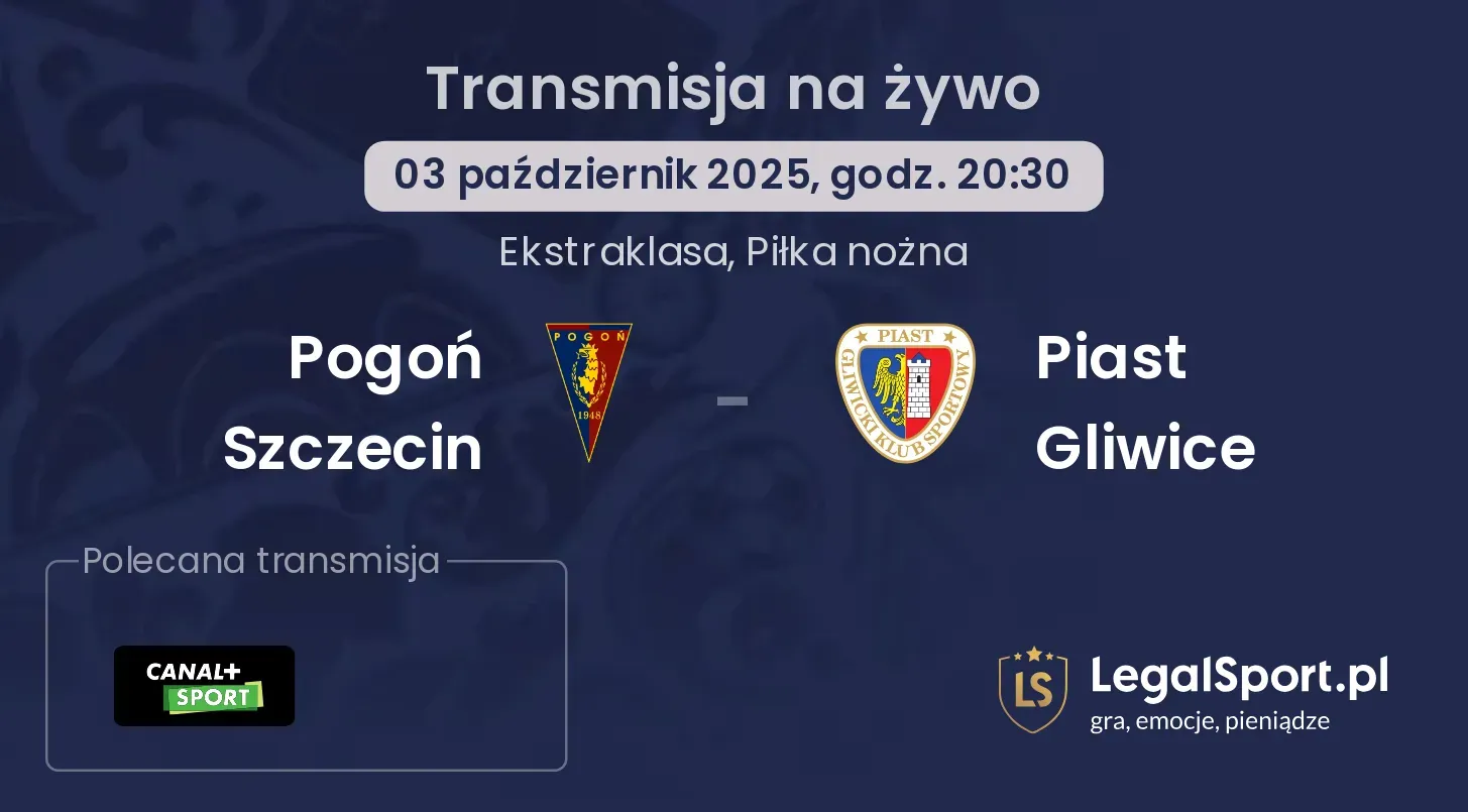 Pogoń Szczecin - Piast Gliwice gdzie oglądać?