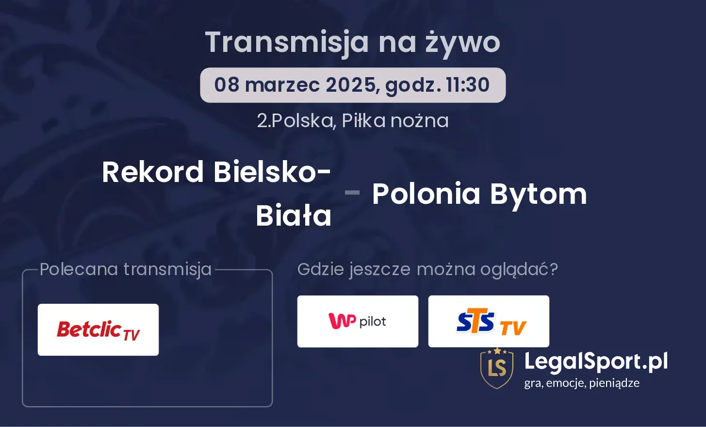 Rekord Bielsko-Biała - Polonia Bytom gdzie oglądać?