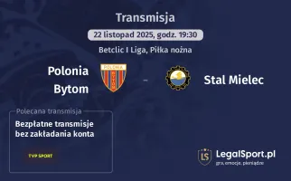 Polonia Bytom - Stal Mielec gdzie oglądać? (22.11)