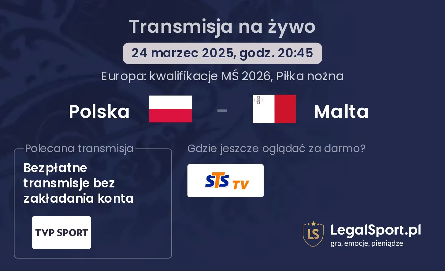 Polska - Malta transmisja na żywo