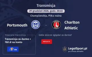Portsmouth - Charlton Athletic gdzie oglądać? (29.12)