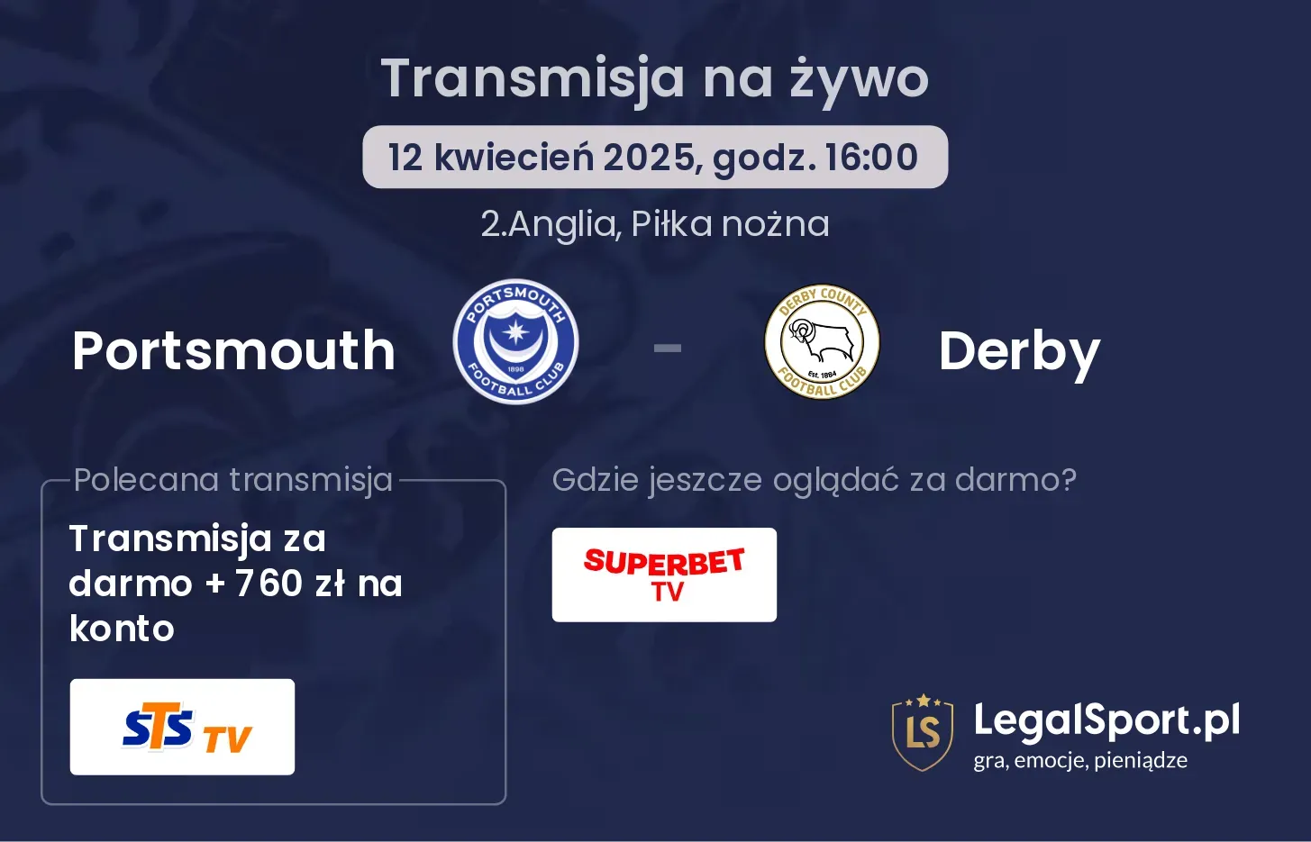 Portsmouth - Derby gdzie oglądać transmisję?