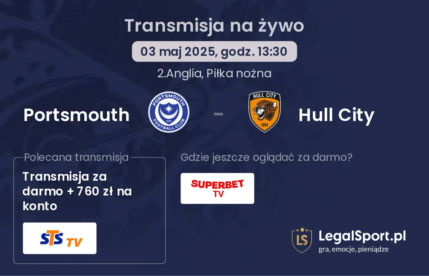 Portsmouth - Hull City gdzie oglądać transmisję?
