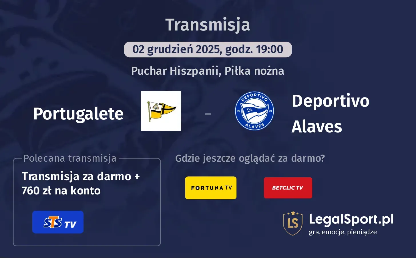 Portugalete - Deportivo Alaves Transmisje