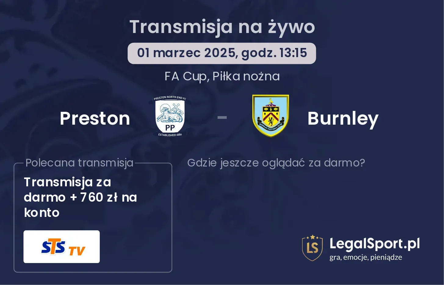 Preston - Burnley gdzie oglądać transmisję?