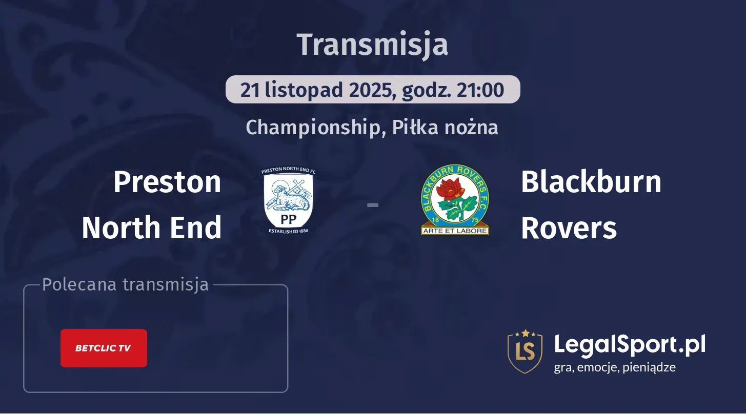 Preston North End - Blackburn Rovers Transmisje