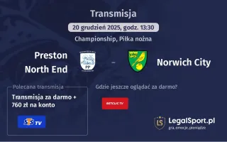 Preston North End - Norwich City gdzie oglądać? (20.12)