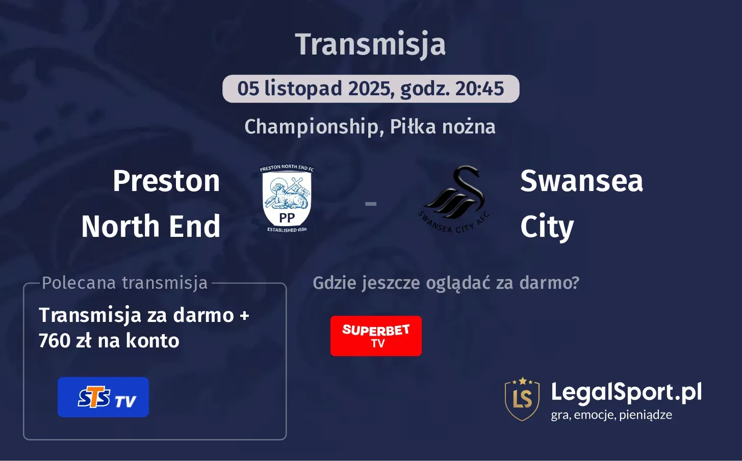 Preston North End - Swansea City Transmisje