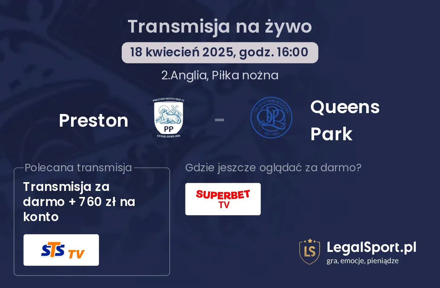 Preston - Queens Park gdzie oglądać transmisję?