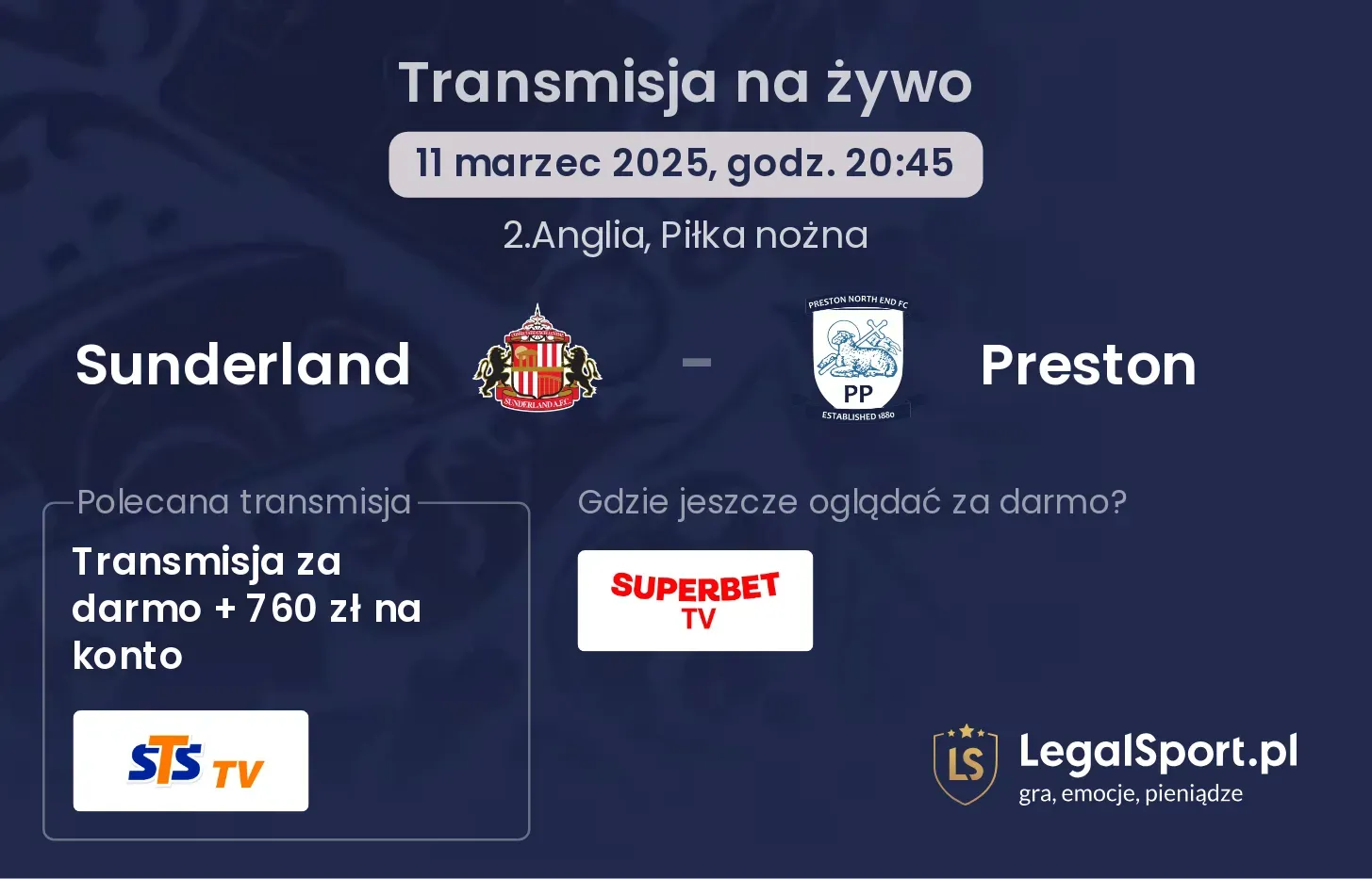 Sunderland - Preston gdzie oglądać?