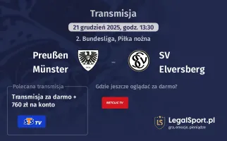 Preußen Münster - SV Elversberg gdzie oglądać (21.12.2025)