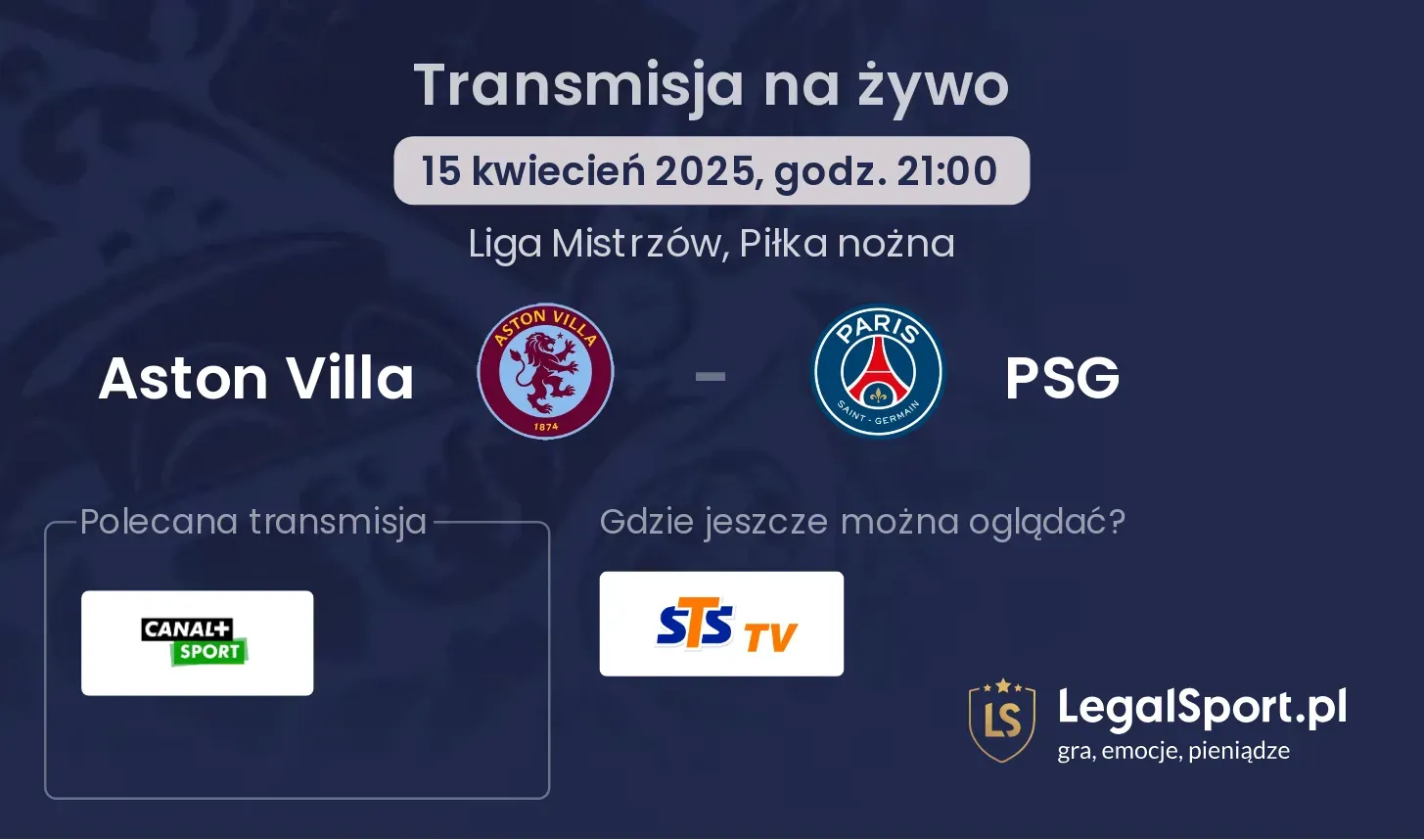 Aston Villa - PSG gdzie oglądać?