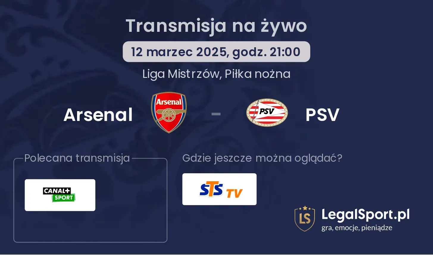 Arsenal - PSV gdzie oglądać?